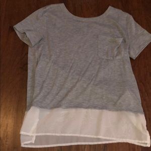 Grey hollister t shirt with chiffon detailing